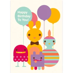 Birthday Gang Greetings Card by Dicky Bird