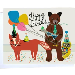 Birthday Gang Greetings Card by Elizabeth Grubaugh