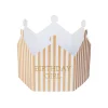 Birthday Girl Striped Crown Greetings Card by Nancy & Betty Studio