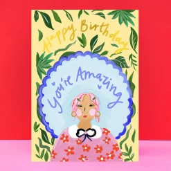 Birthday Hat Greetings Card by Eleanor Bowmer