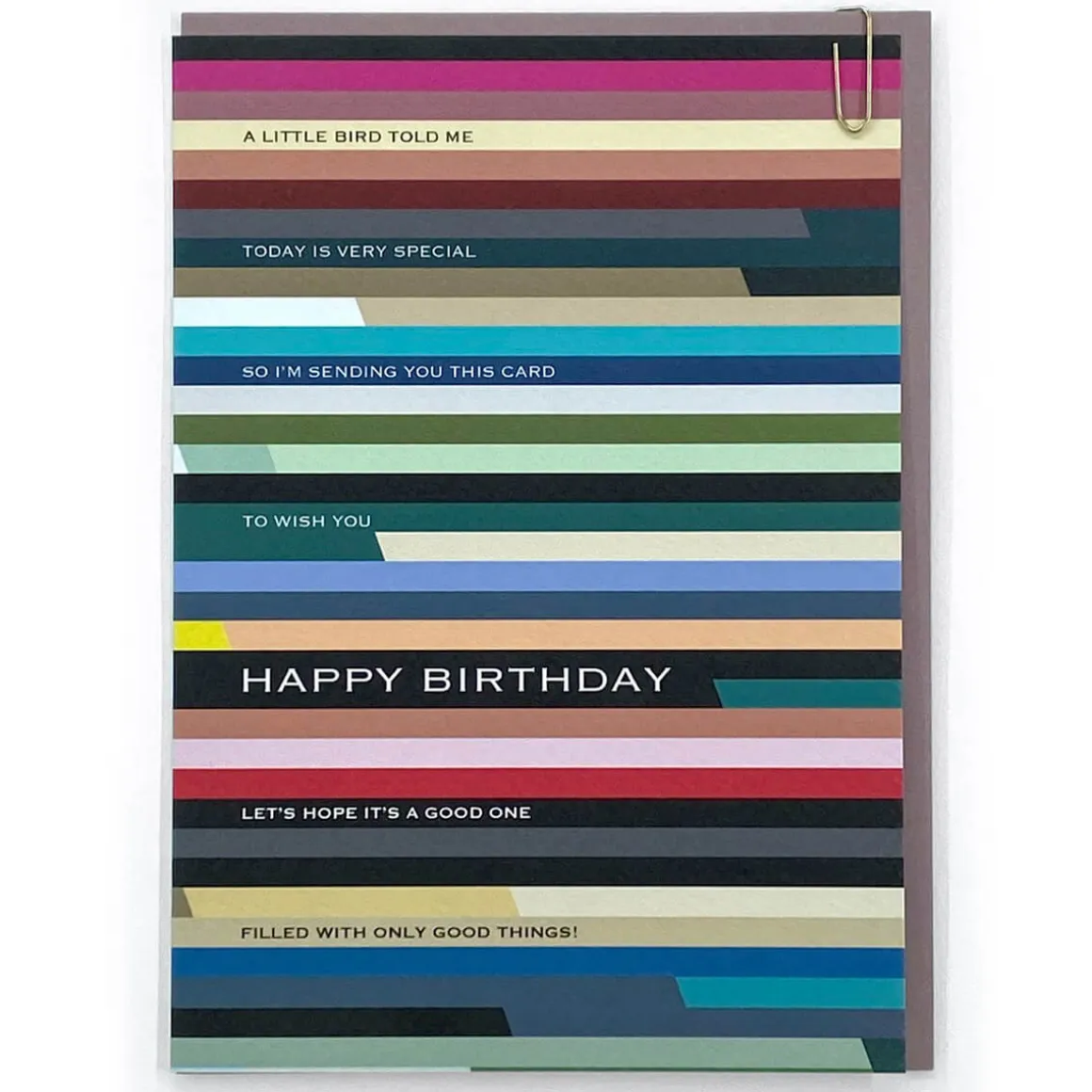 Birthday Horizontal Stripes Greetings Card by Pavilion Cards