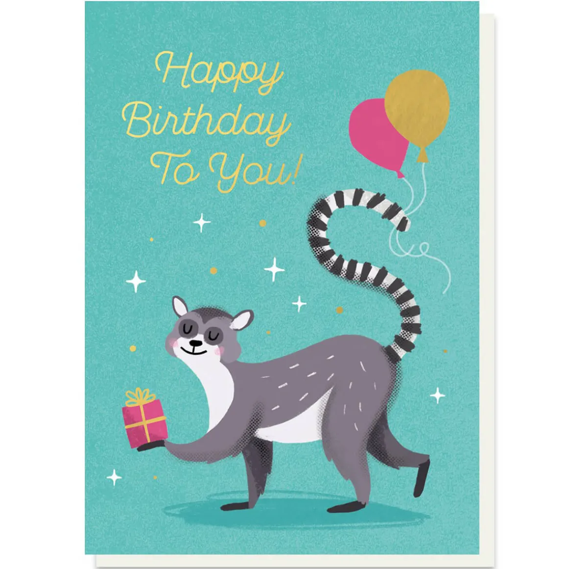 Birthday Lemur Greetings Card by Stormy Knight