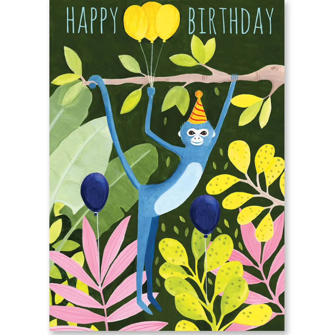 Birthday Monkey Greetings Card by Bex Parkin for Earlybird Designs