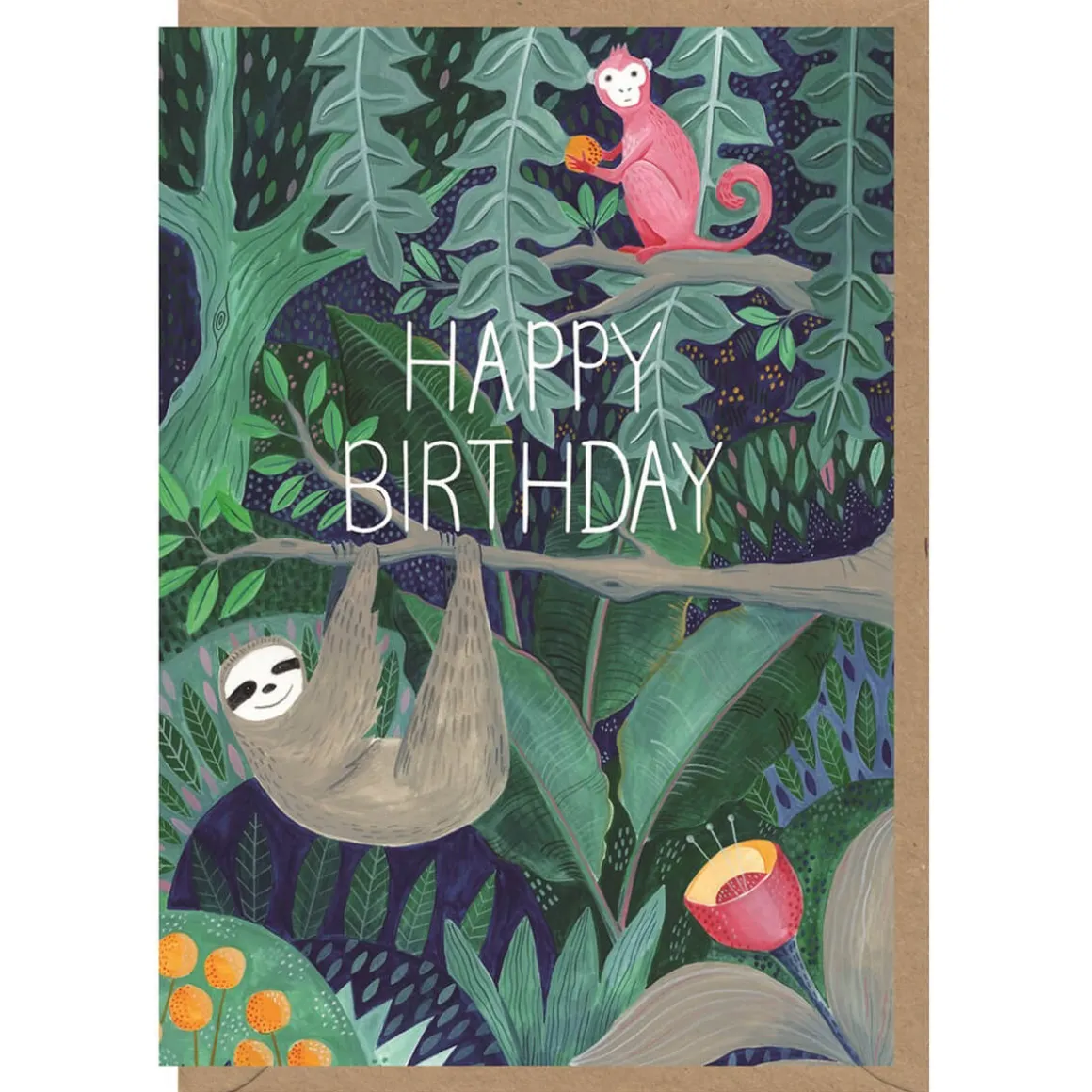 Birthday Sloth Greetings Card by Bex Parkin for Earlybird Designs