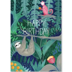 Birthday Sloth Greetings Card by Bex Parkin for Earlybird Designs