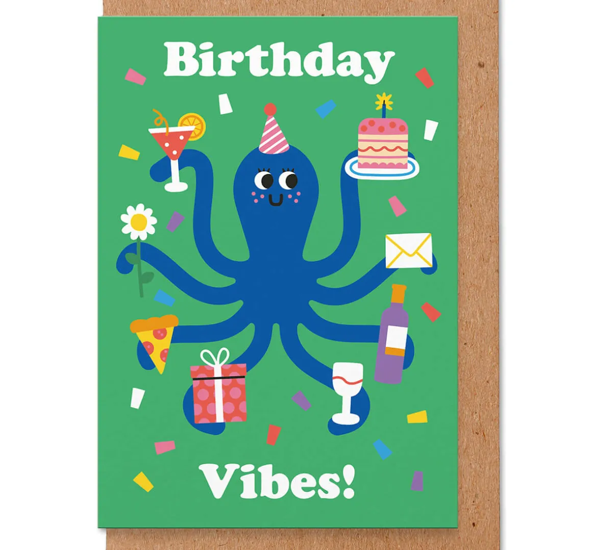 Birthday Vibes Greetings Card by Studio Boketto