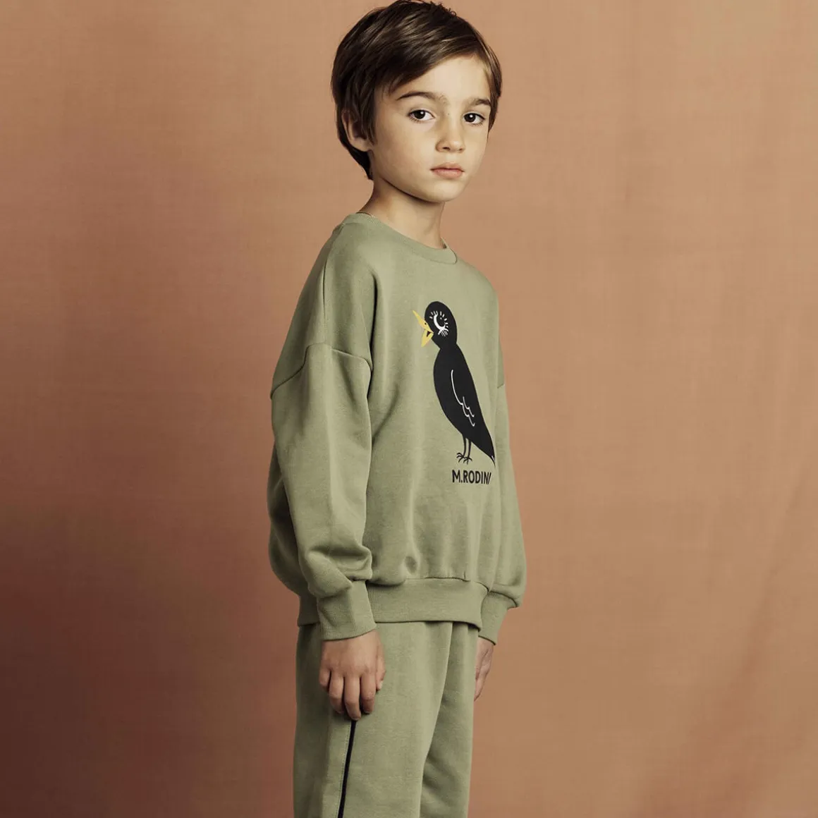 Blackbird Sweatshirt in Green by Mini Rodini