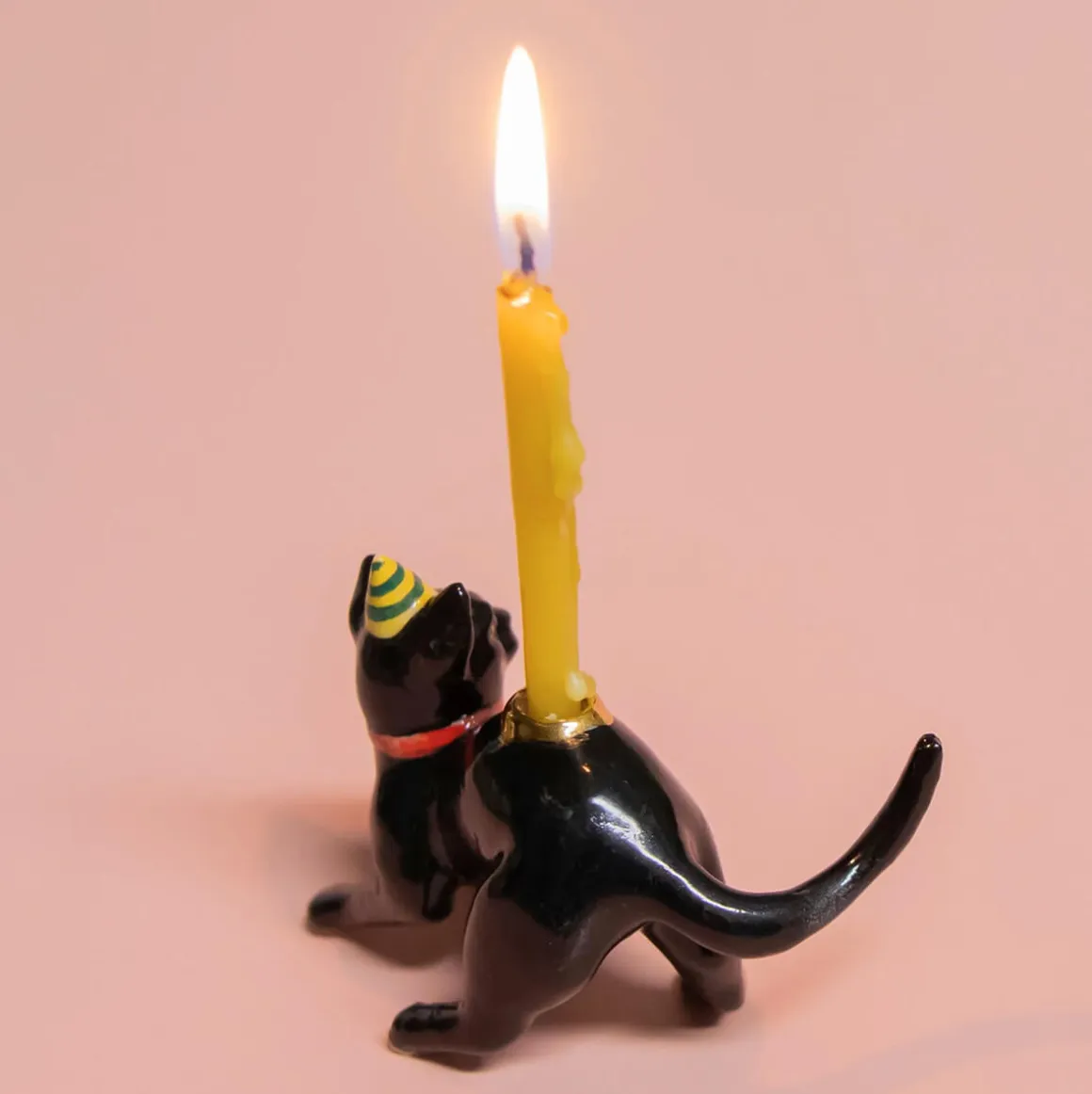 Black Cat Ceramic Cake Topper by Camp Hollow