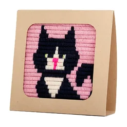 Black Cat Picture Frame Needlepoint Kit by Sozo
