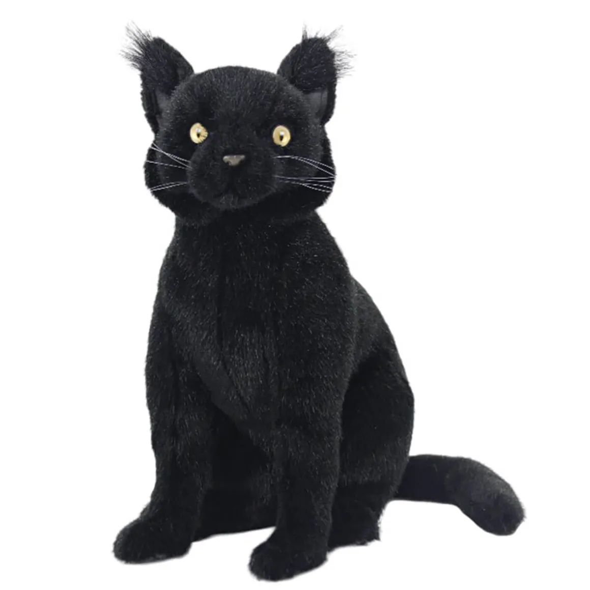 Black Cat Sitting (35cm) by Hansa