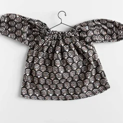 Block Print Dress in Black Domino by Polka Dot Club