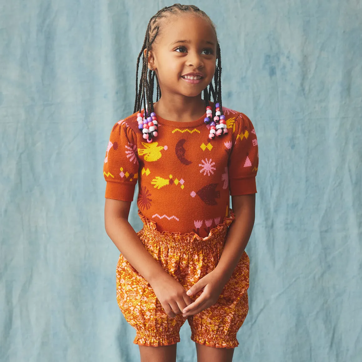 Bloomers in Gingerbread Tisbury Garden by Misha & Puff - Last Ones In Stock - 3-5 Years