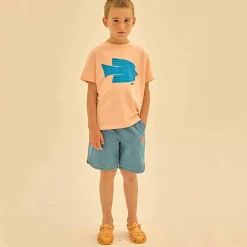Blue Bird T Shirt in Coral by Jelly Mallow