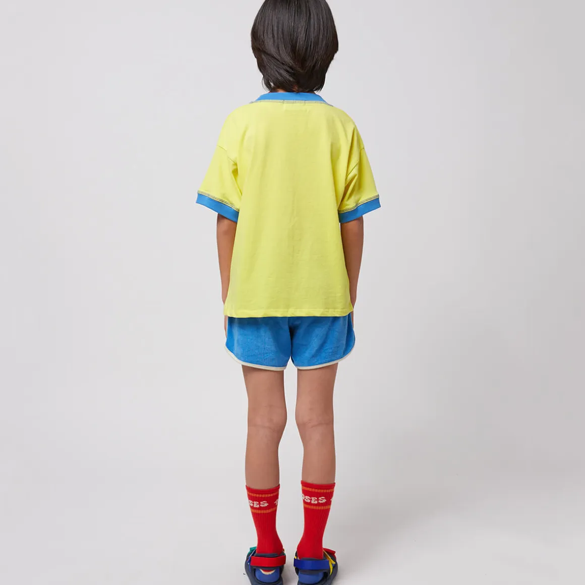 Blue Colour Block Terry Shorts by Bobo Choses