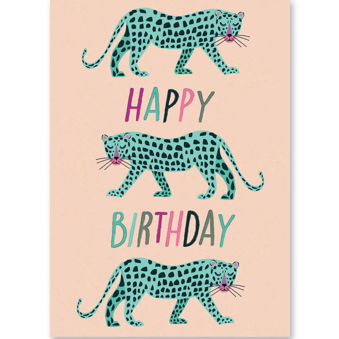 Blue Leopard Greetings Card by Elena Essex for Earlybird Designs