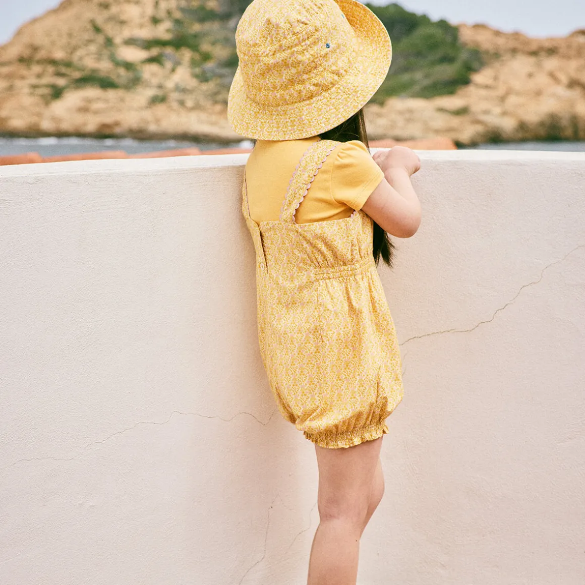 Bobbi Romper in Golden Ochre Radish Root by Misha & Puff