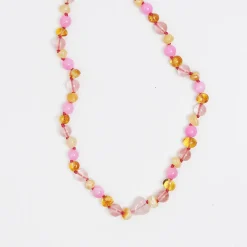 Bondi Kids Necklace in Cherry Quartz And Amber by Nirrimis