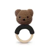 Boris Teething Ring Rattle In Black by Miffy Handmade
