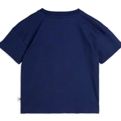 Bow Appliqué T Shirt in Blue by Mini Rodini