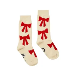 Bow Sock in Tide White / Red by Wynken