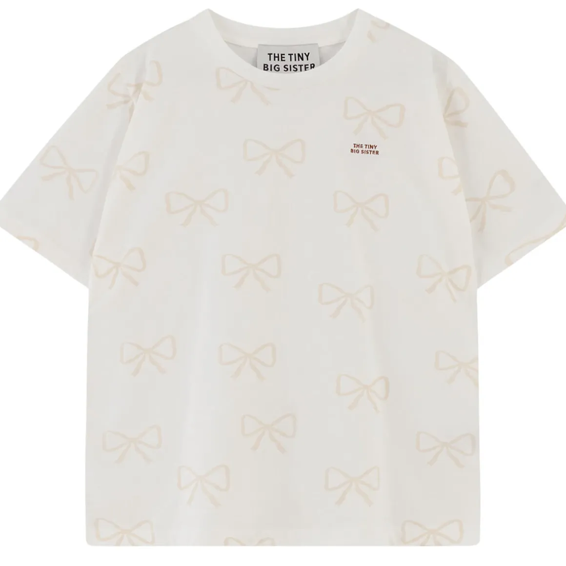 Bows Tee in Off White by The Tiny Big Sister