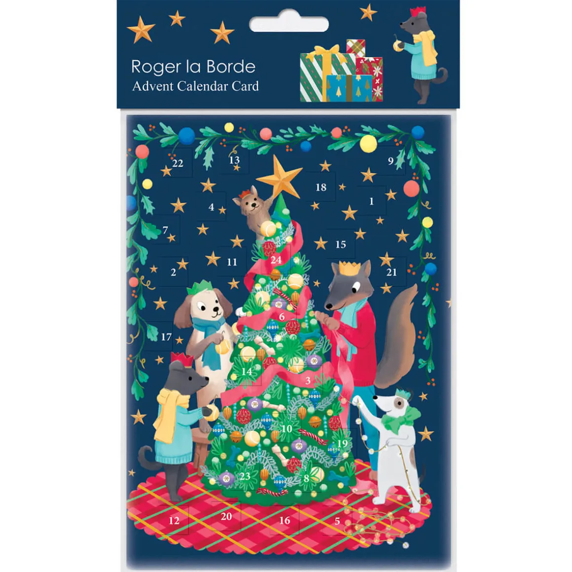 Bow Wow Wow Advent Calendar Greetings Card By Roger La Borde