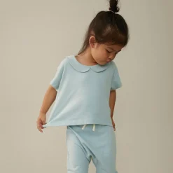 Boxy Collar Top in Sky by Gray Label