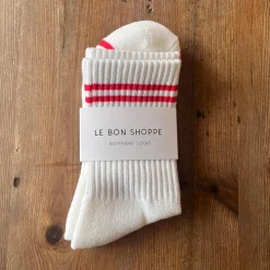 Boyfriend Adult Socks in Clean White by Le Bon Shoppe