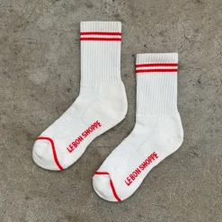 Boyfriend Adult Socks in Clean White by Le Bon Shoppe