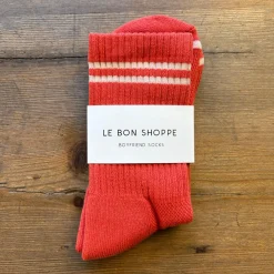 Boyfriend Adult Socks in Coral by Le Bon Shoppe
