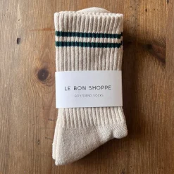 Boyfriend Adult Socks in Oatmeal by Le Bon Shoppe
