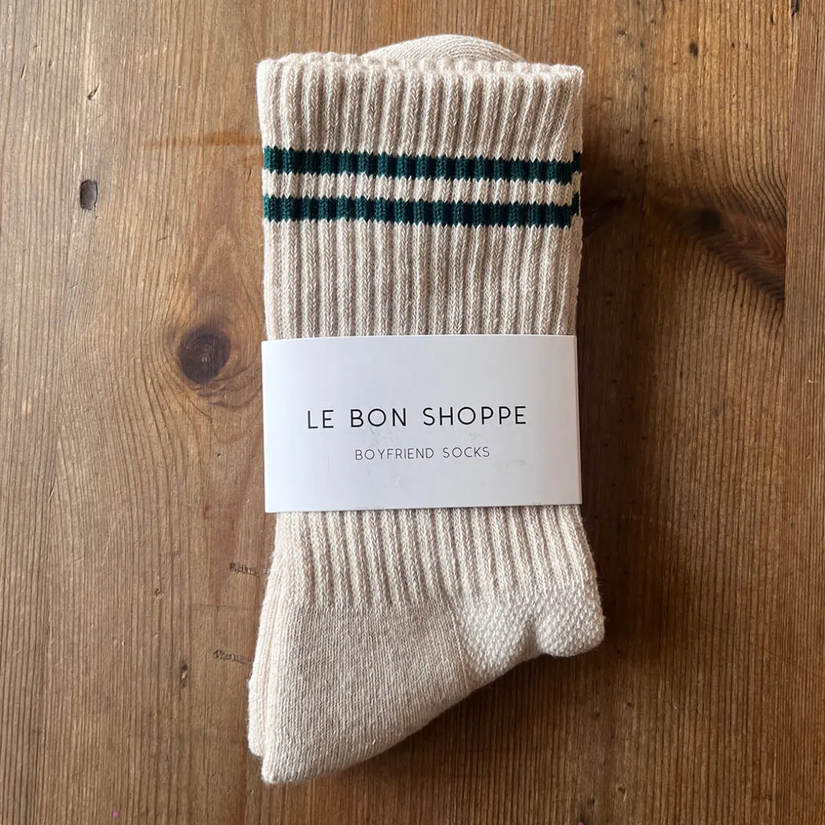 Boyfriend Adult Socks in Oatmeal by Le Bon Shoppe
