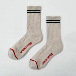Boyfriend Adult Socks in Oatmeal by Le Bon Shoppe