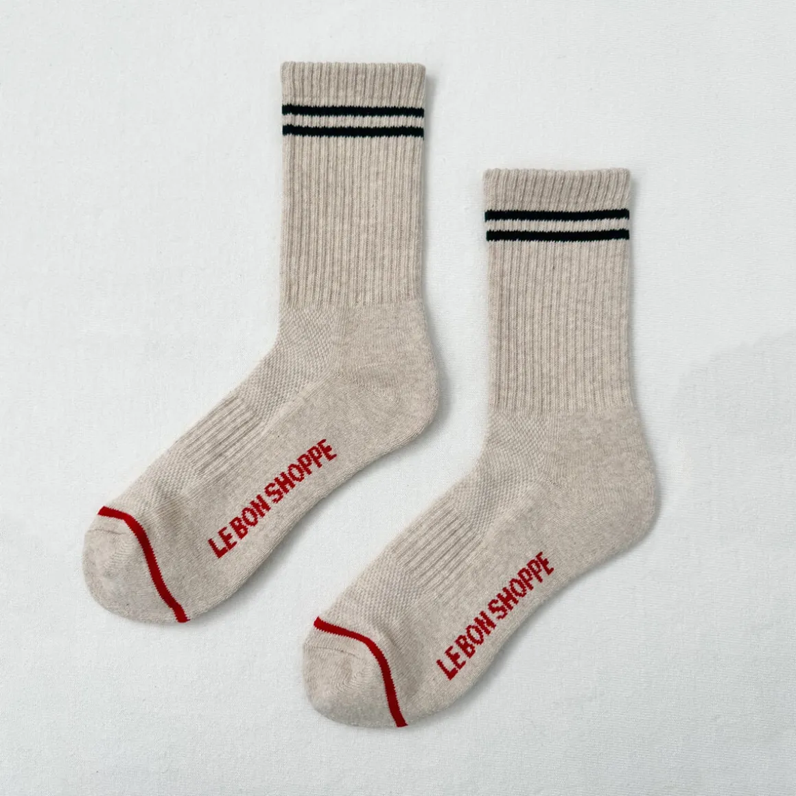 Boyfriend Adult Socks in Oatmeal by Le Bon Shoppe