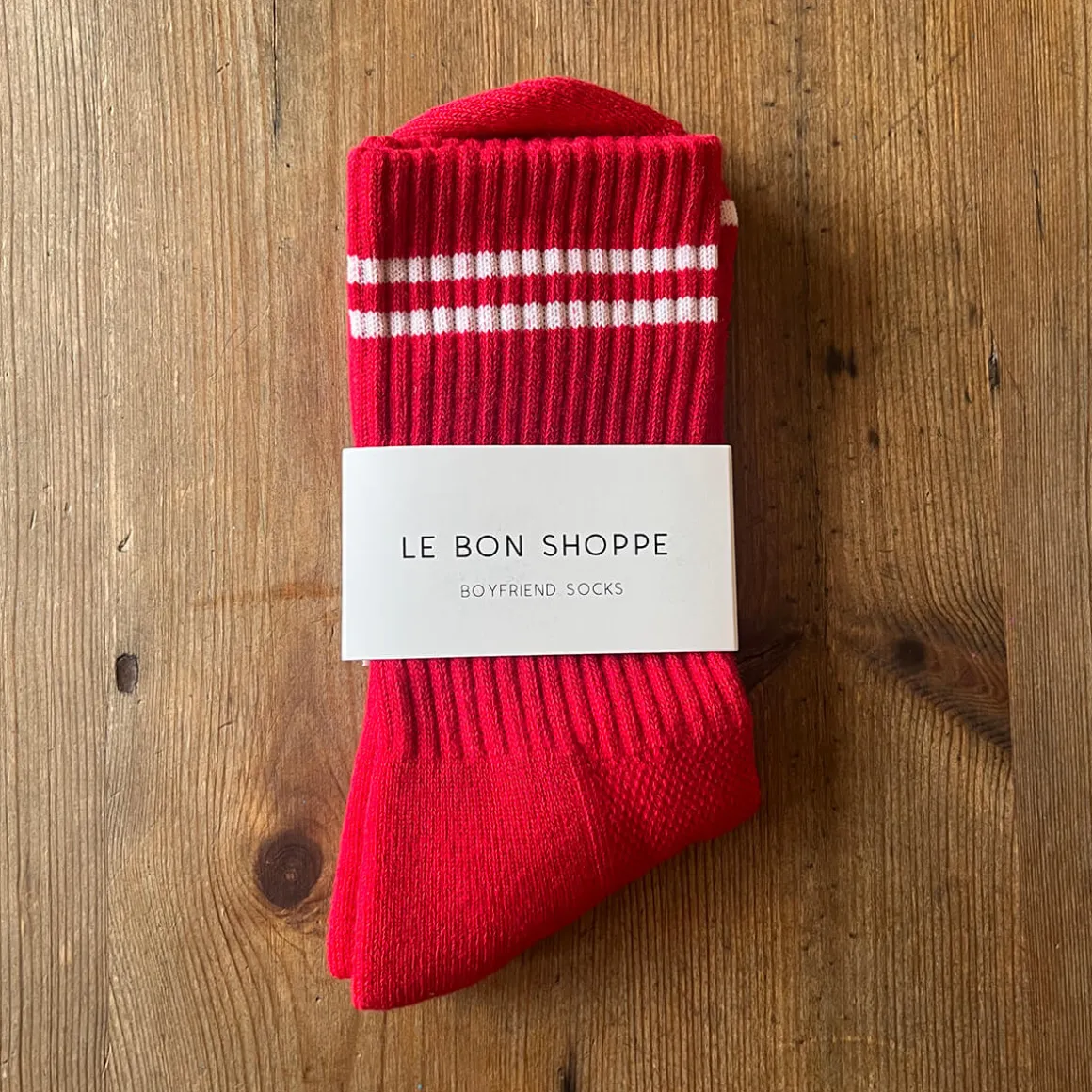 Boyfriend Adult Socks in Red by Le Bon Shoppe