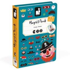 Boy's Crazy Faces Magneti Book by Janod