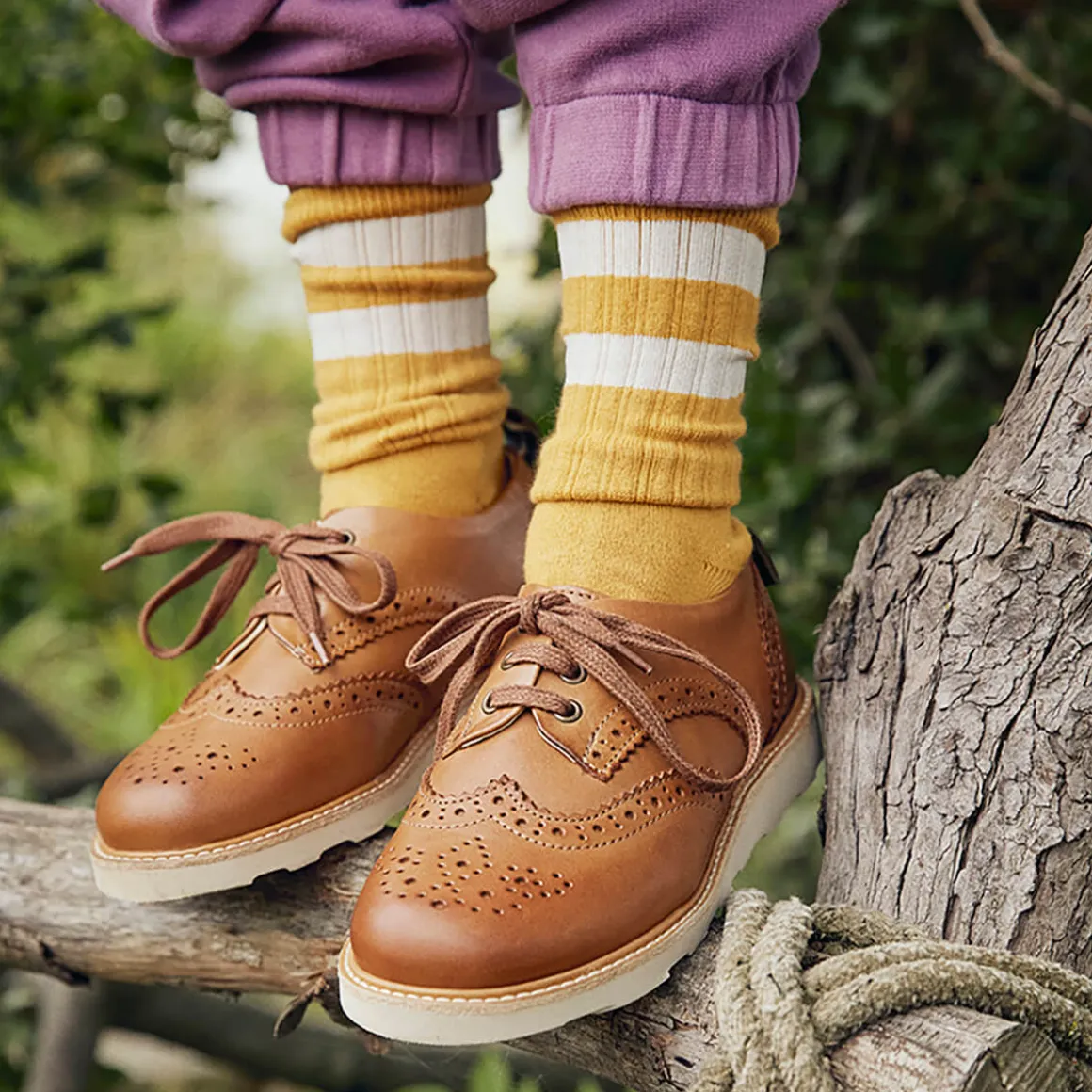 Brando Brogue Shoe in Burnished Tan Leather by Young Soles - Last Ones In Stock - EUR 31-34