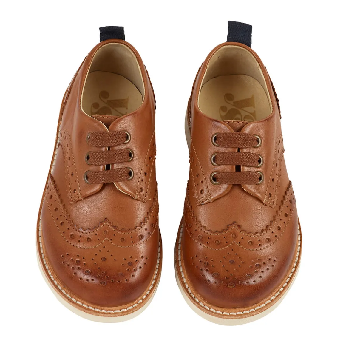 Brando Brogue Shoe in Burnished Tan Leather by Young Soles - Last Ones In Stock - EUR 31-34