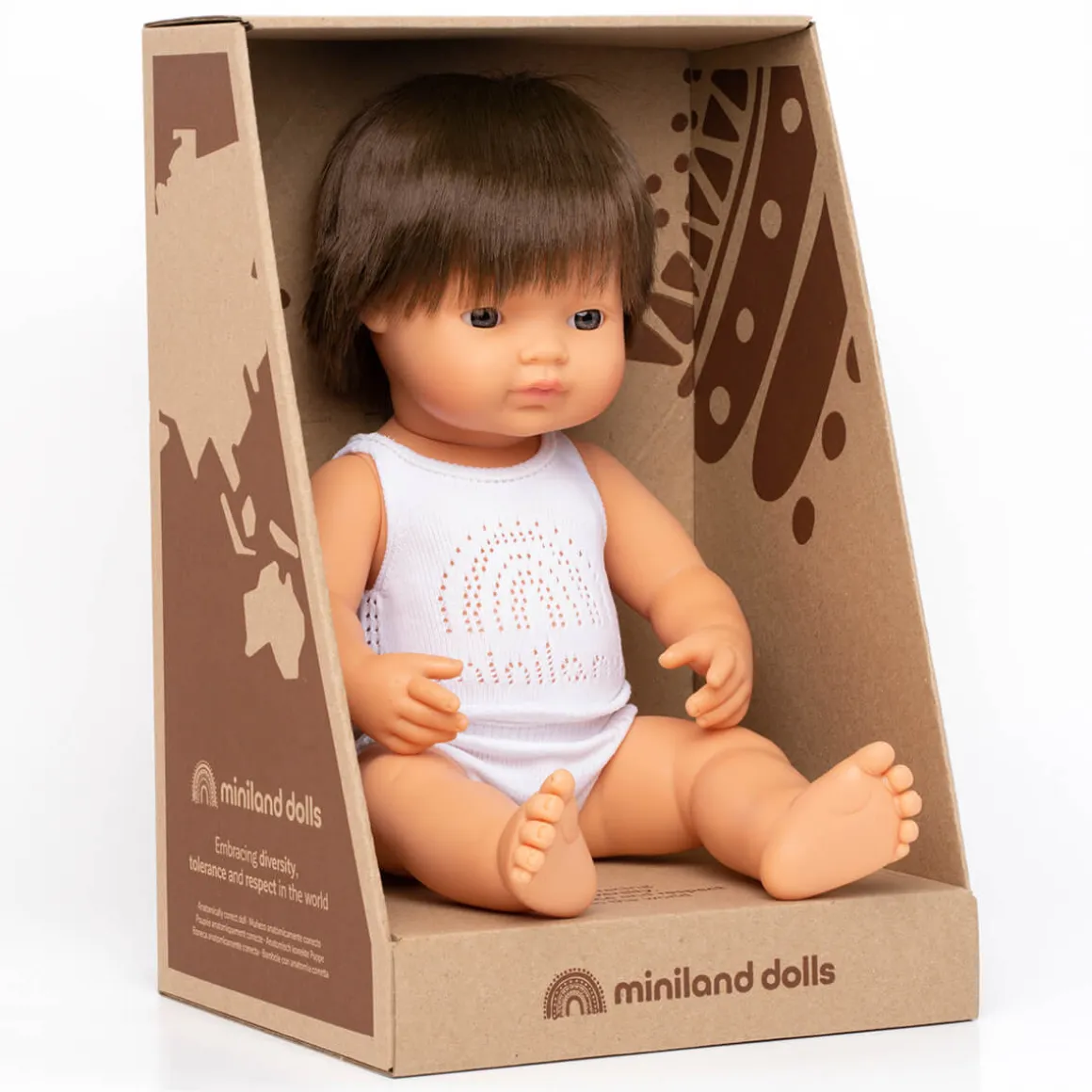 Brown Haired Boy Doll (38cm Caucasian) by Miniland