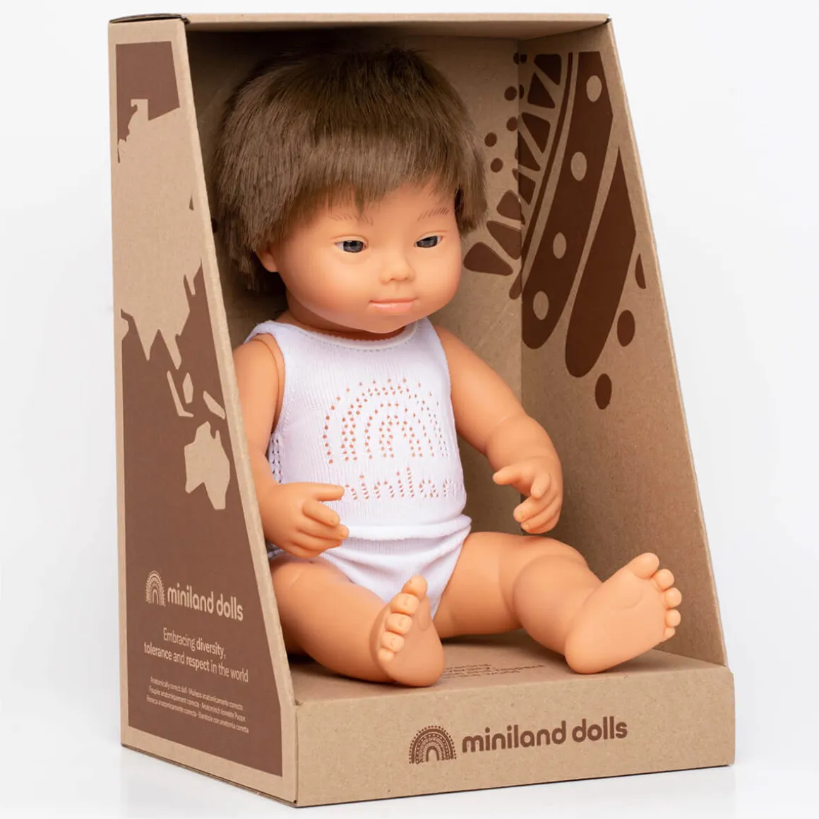 Brown Haired Boy With Down Syndrome (38cm Caucasian) by Miniland