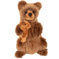 Brown Mama Bear With Baby (31cm) by Hansa