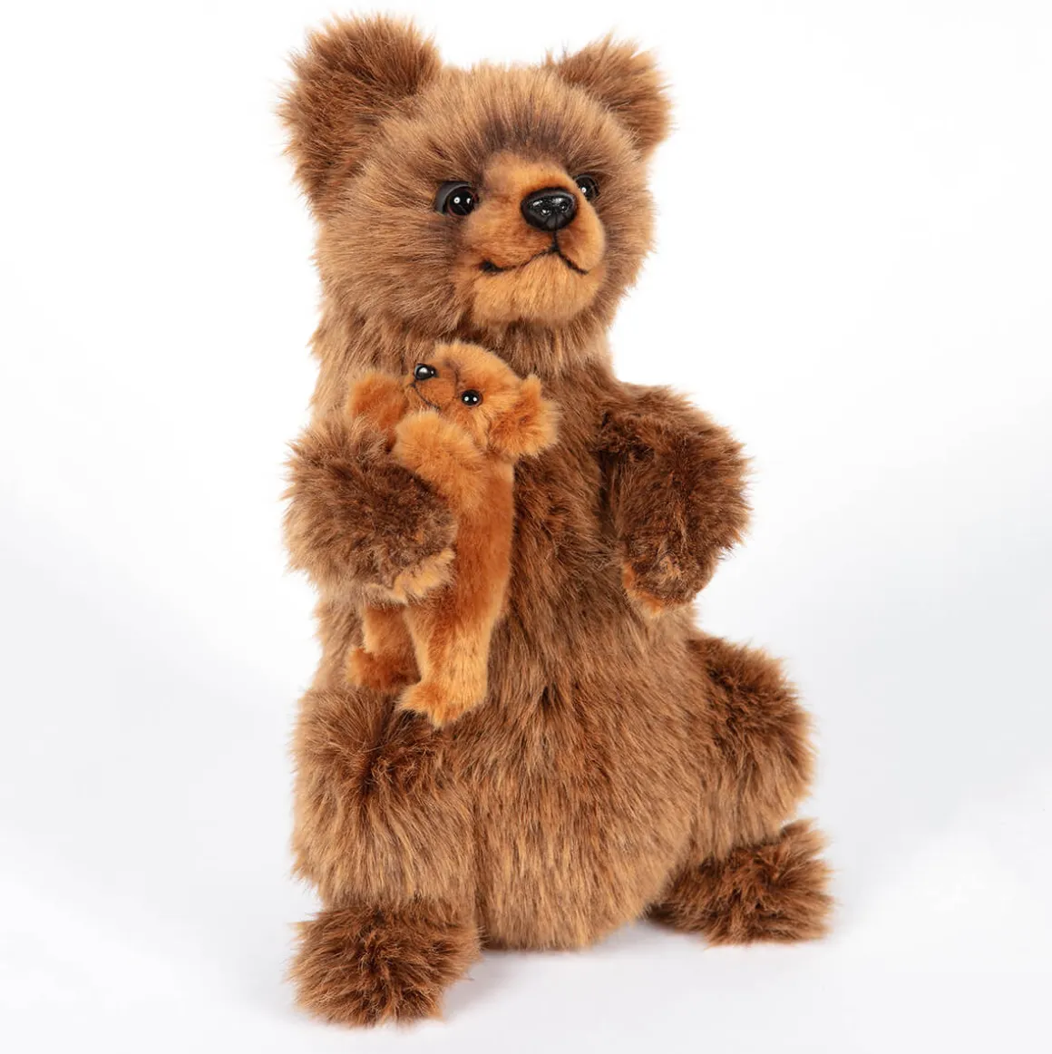 Brown Mama Bear With Baby (31cm) by Hansa