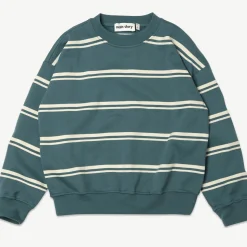 Bubble Sweatshirt in Balsam Green Stripe by Main Story - Last Ones In Stock - 4-6 Years
