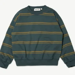 Bubble Sweatshirt in Dark Shadow Stripe by Main Story - Last One In Stock - 6 Years