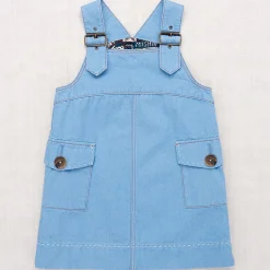 Buckle Jumper Dress in Baby Blue by Misha & Puff