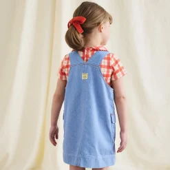 Buckle Jumper Dress in Baby Blue by Misha & Puff