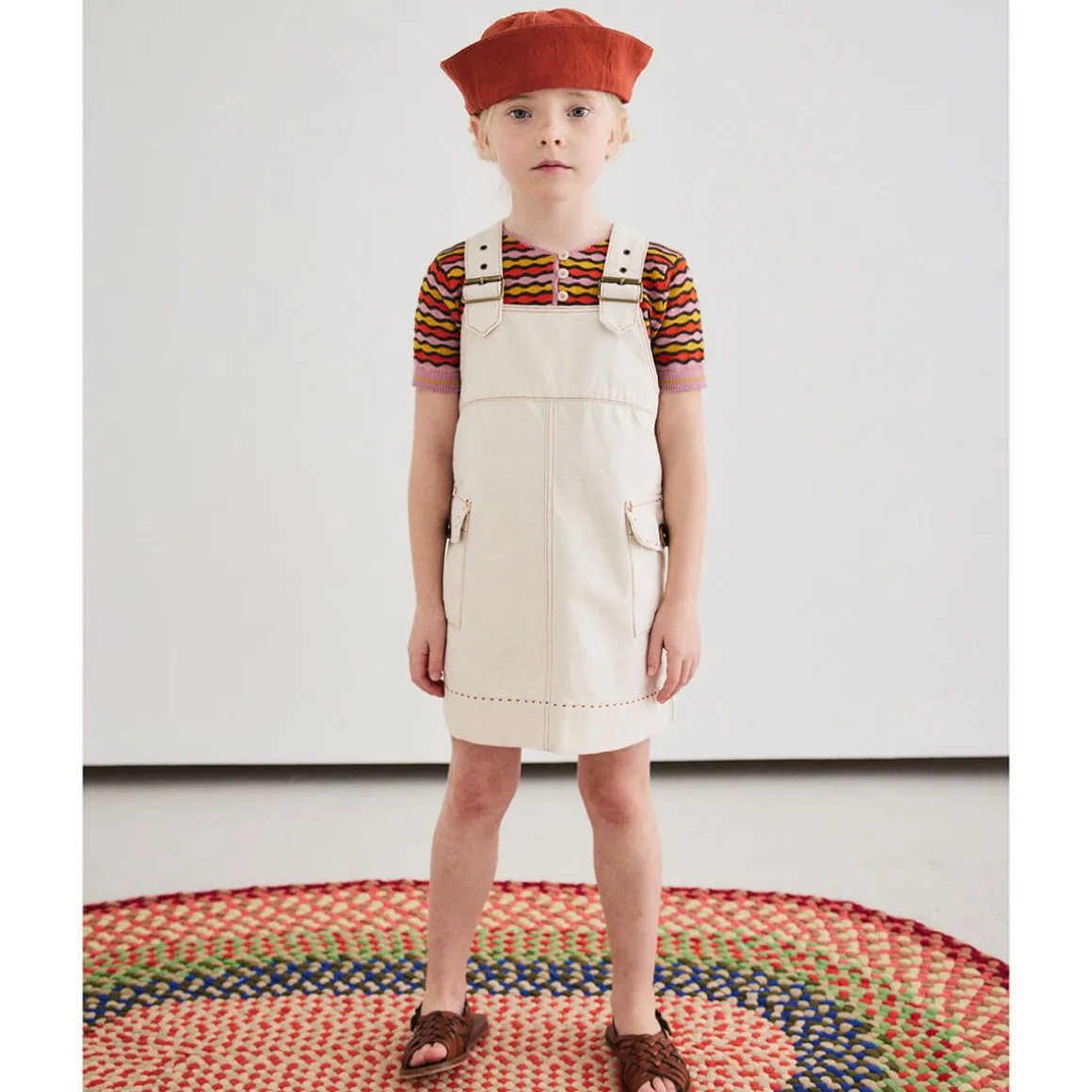 Buckle Jumper Dress in Gesso by Misha & Puff
