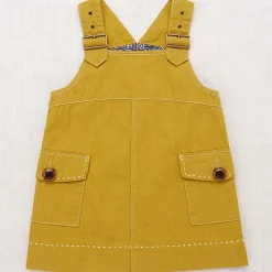 Buckle Jumper Dress in Ochre Denim by Misha & Puff - Last Ones In Stock - 6-8 Years