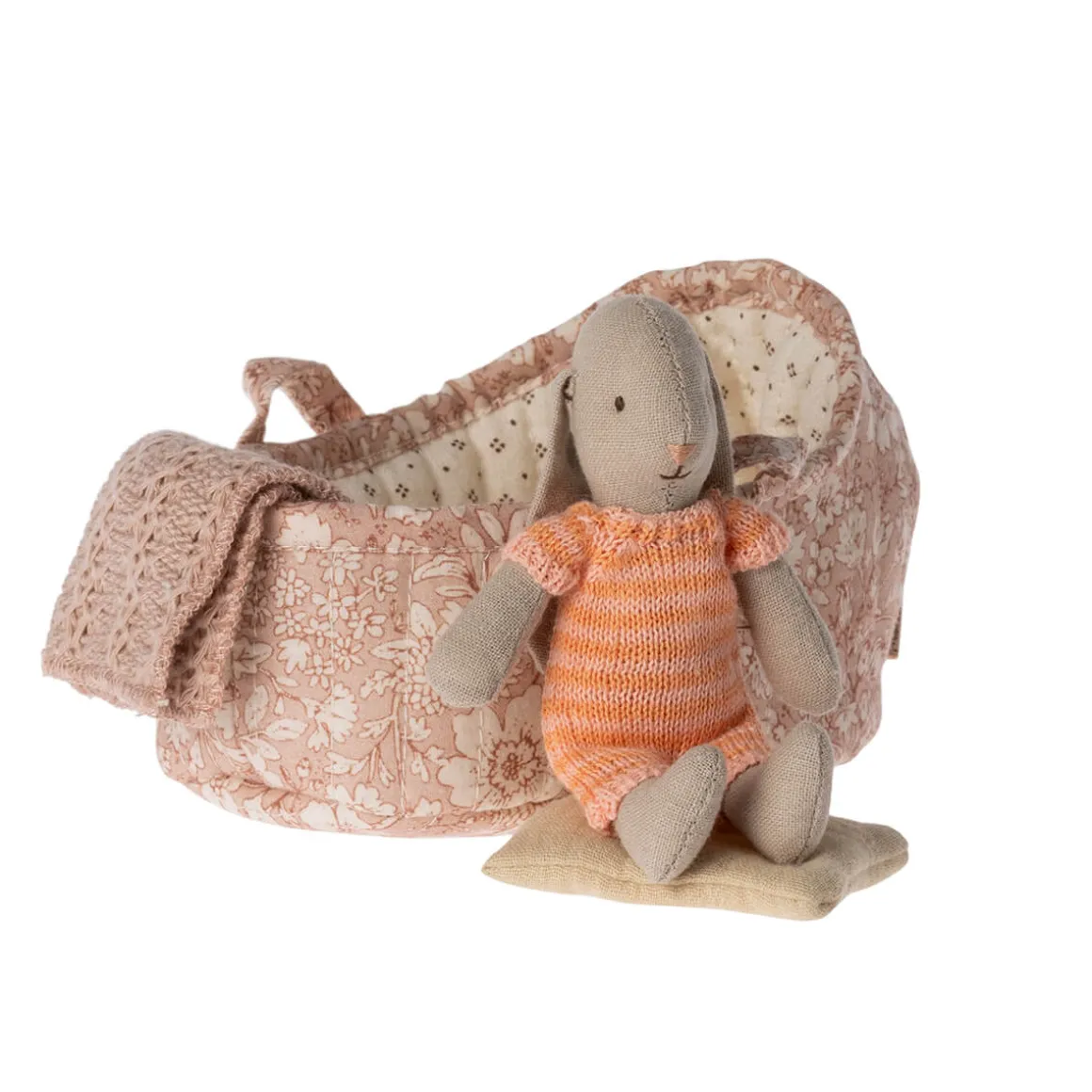 Bunny in Micro Carry Cot (13cm) in 3 colours by Maileg