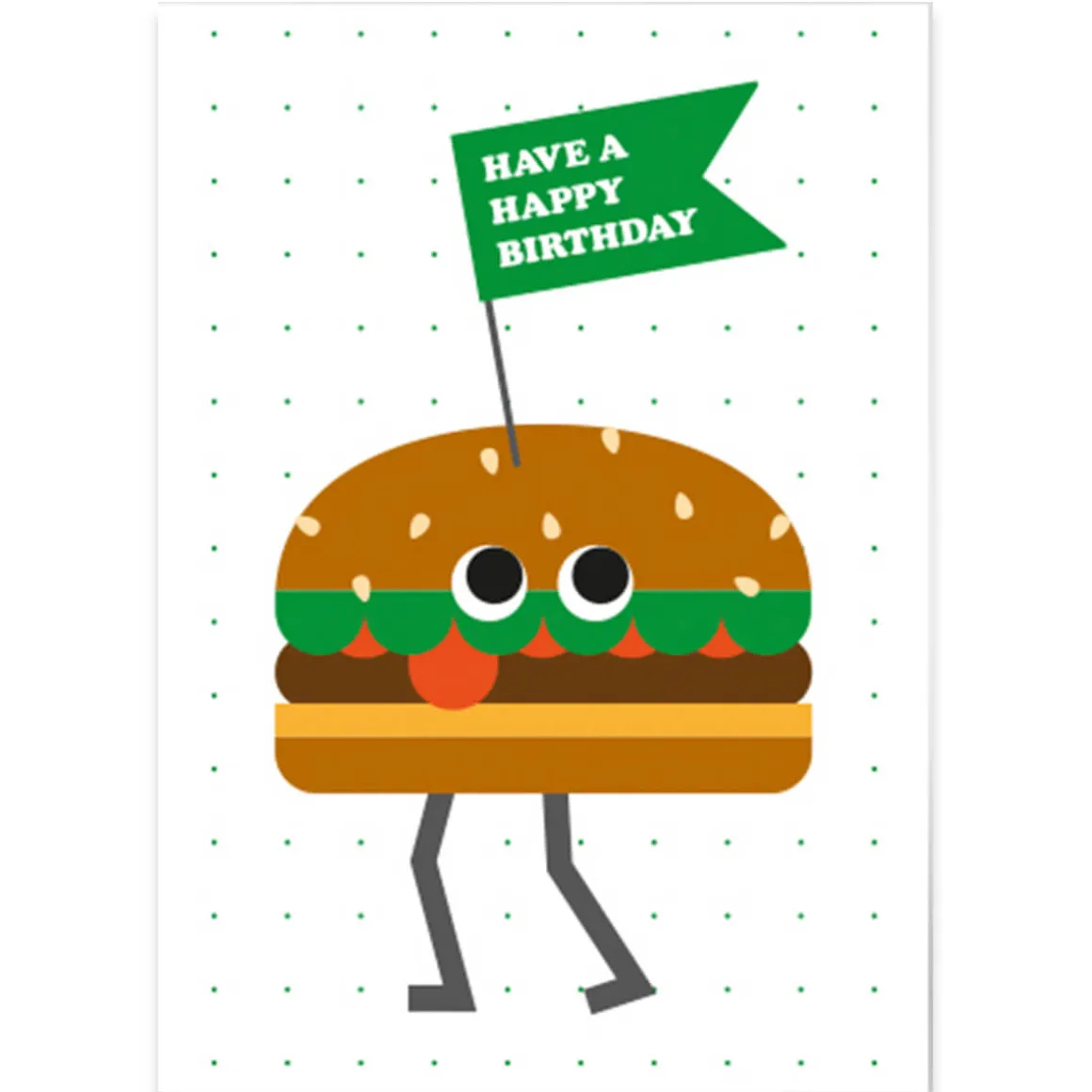 Burger Dude Greetings Card by Dicky Bird